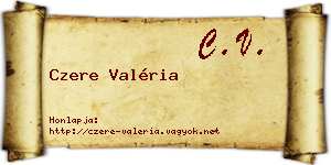 Czere Valéria névjegykártya